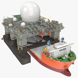 3D Blue Marlin Heavy Lift Vessel with Sea SBX RIgged