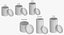 White Plastic Jars Collection Open 01 - 15 models