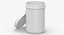 White Plastic Jars Collection Open 01 - 15 models