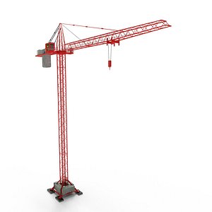 3D model Generic Red Tower Crane