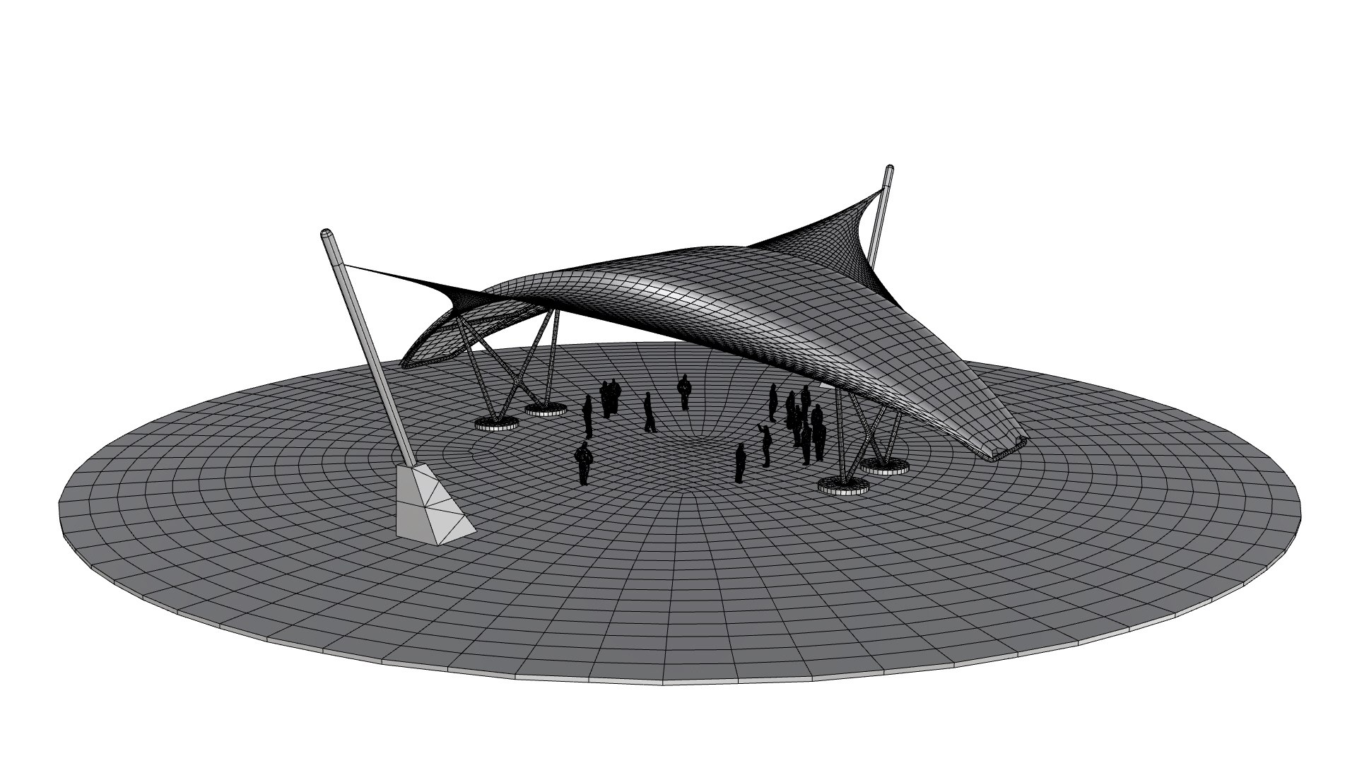 3D Model Tensile Structure Canopy Set 01 - TurboSquid 2357899