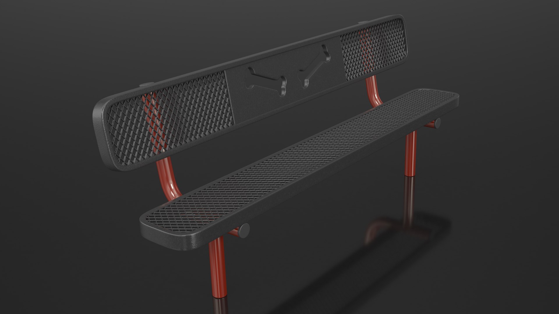 Black Bench For Dog Park 3D Model - TurboSquid 2045801