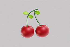 3D Cherry Cartoon