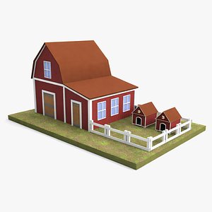 Barn House Low Poly