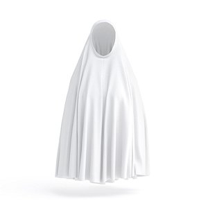 White Chador - muslim traditional woman outer garment 3D