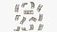 3D United States 10 Dollars Falling Notes model