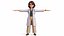Modelo 3D animado de personaje femenino de doctora, listo para videojuegos.