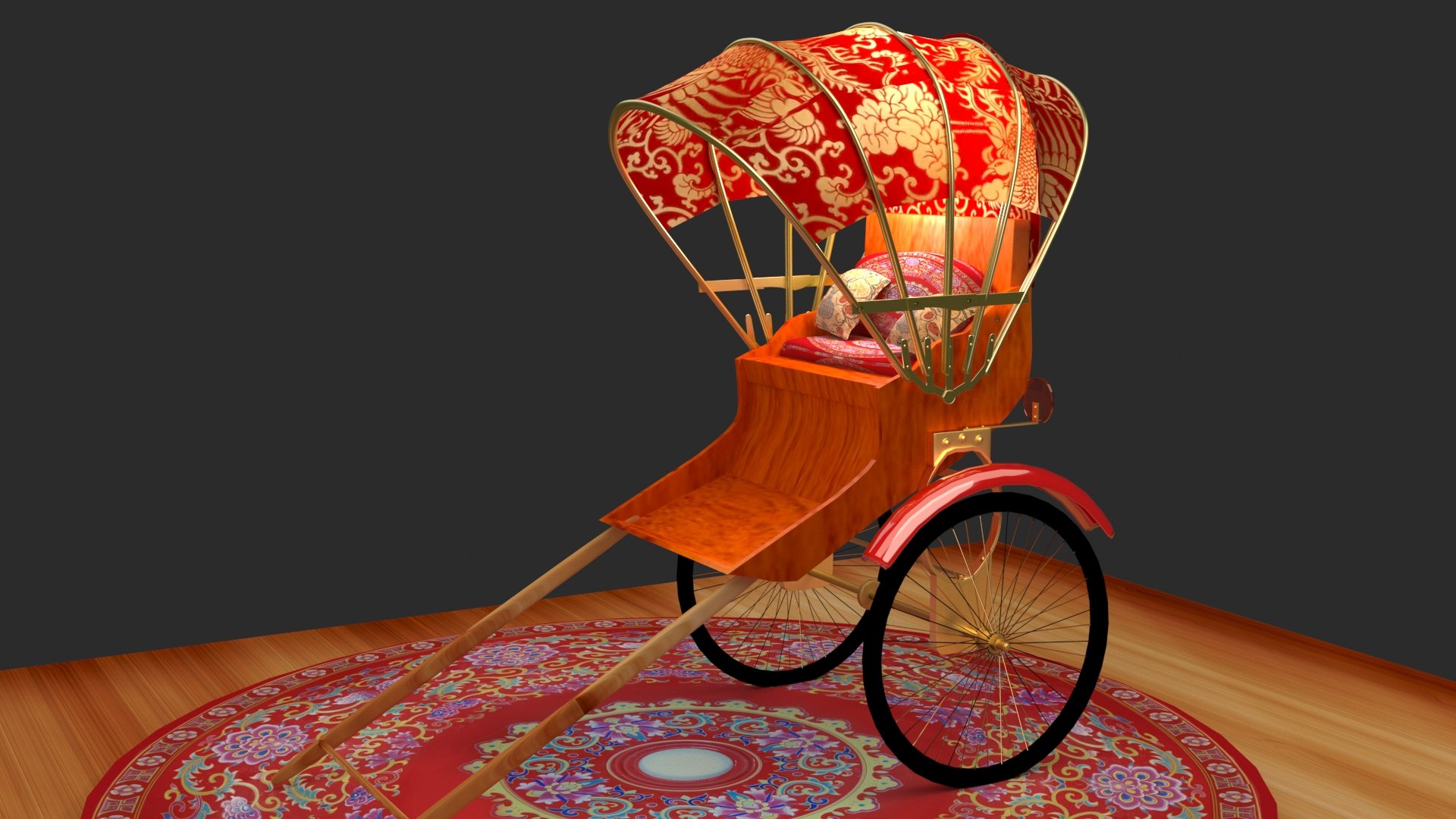 3D Chinese Hand Pulled Rickshaw - TurboSquid 2483995