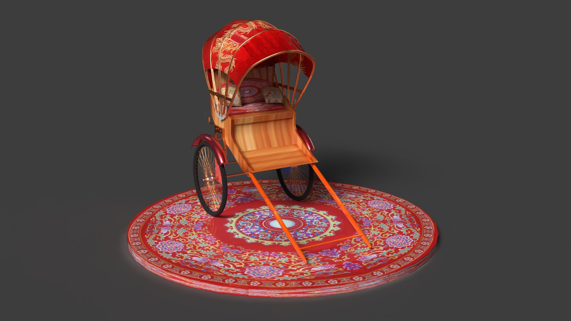 3D Chinese Hand Pulled Rickshaw - TurboSquid 2483995