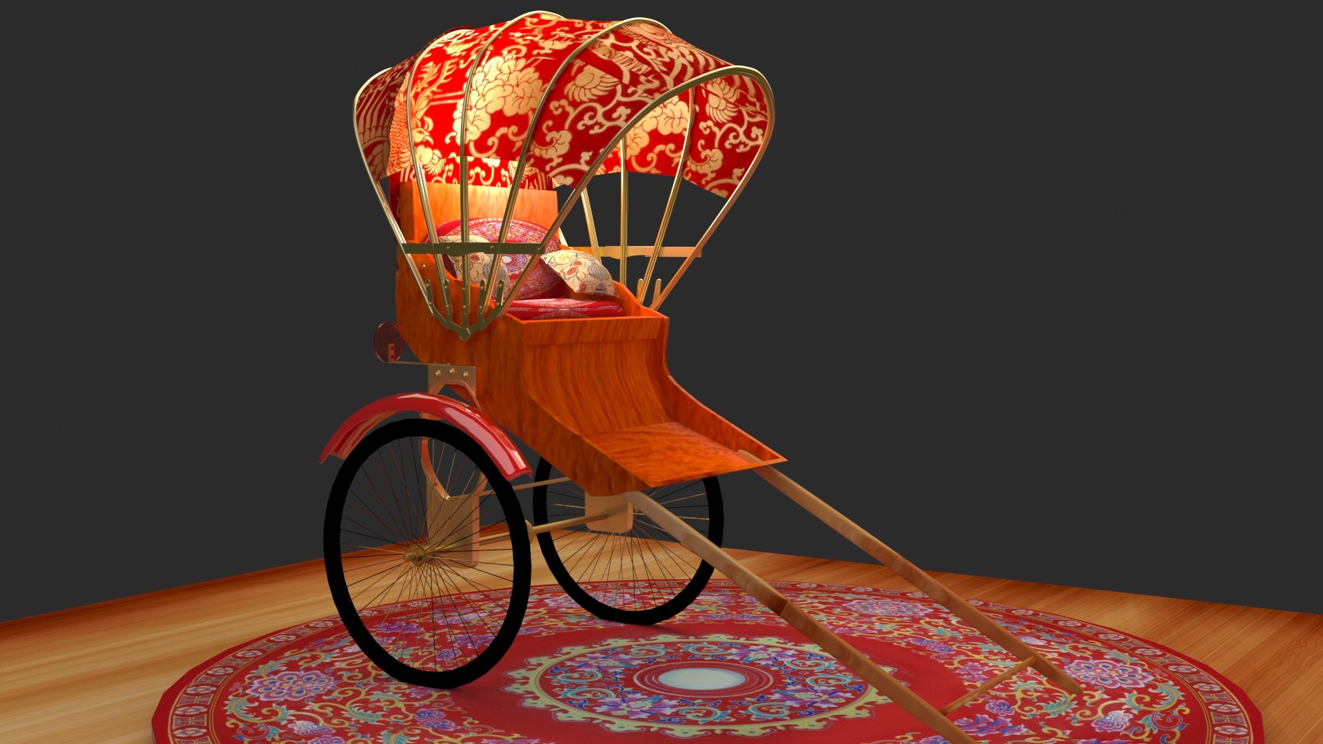 3D Chinese Hand Pulled Rickshaw - TurboSquid 2483995