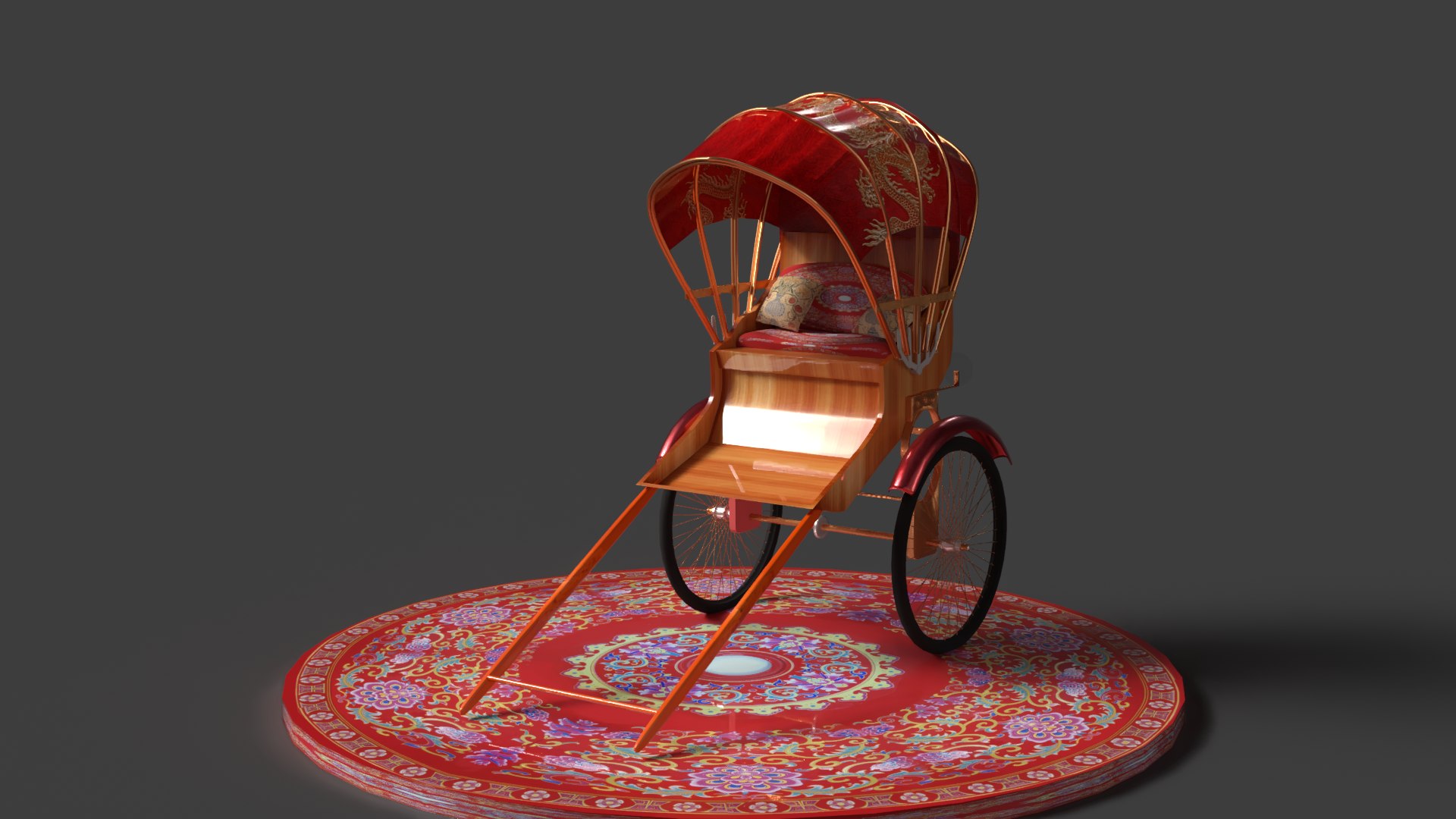 3D Chinese Hand Pulled Rickshaw - TurboSquid 2483995