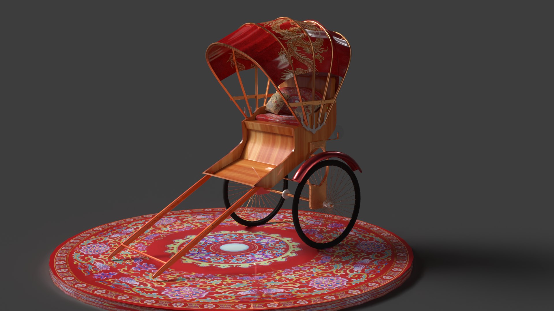 3D Chinese Hand Pulled Rickshaw - TurboSquid 2483995