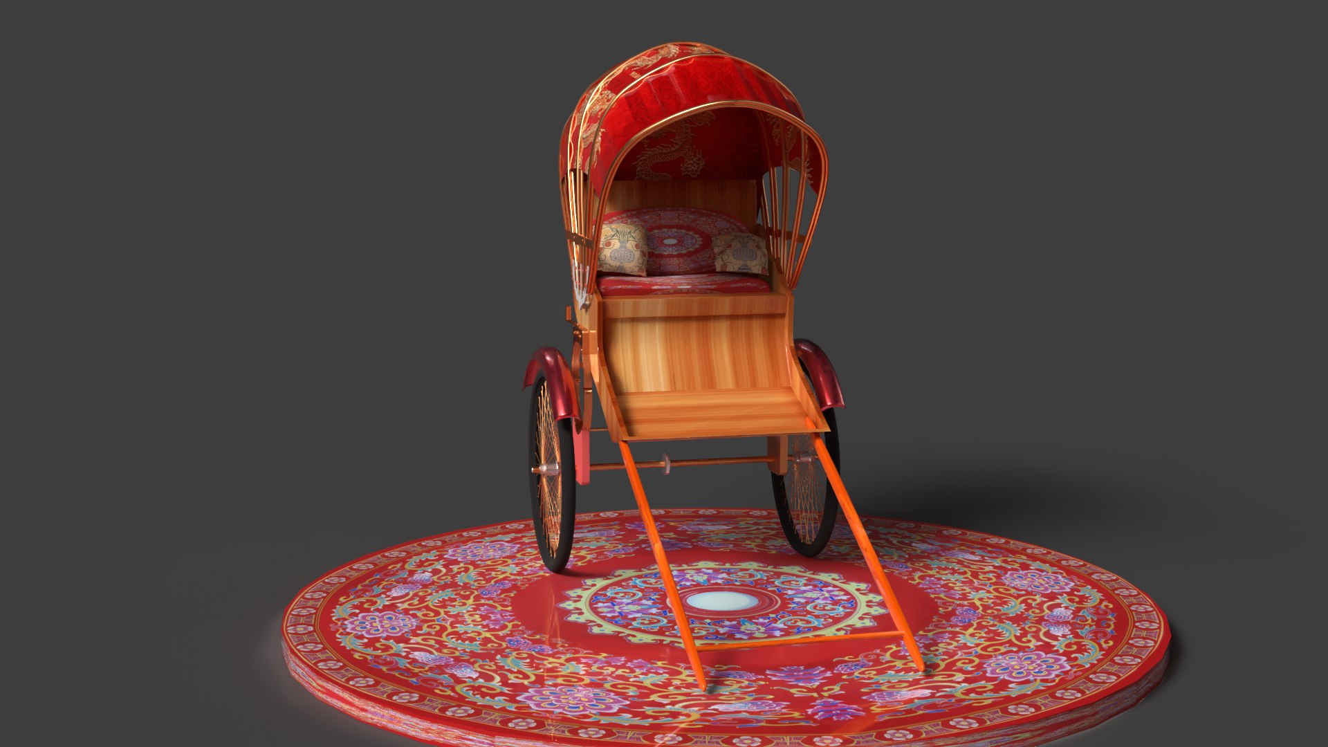 3D Chinese Hand Pulled Rickshaw - TurboSquid 2483995