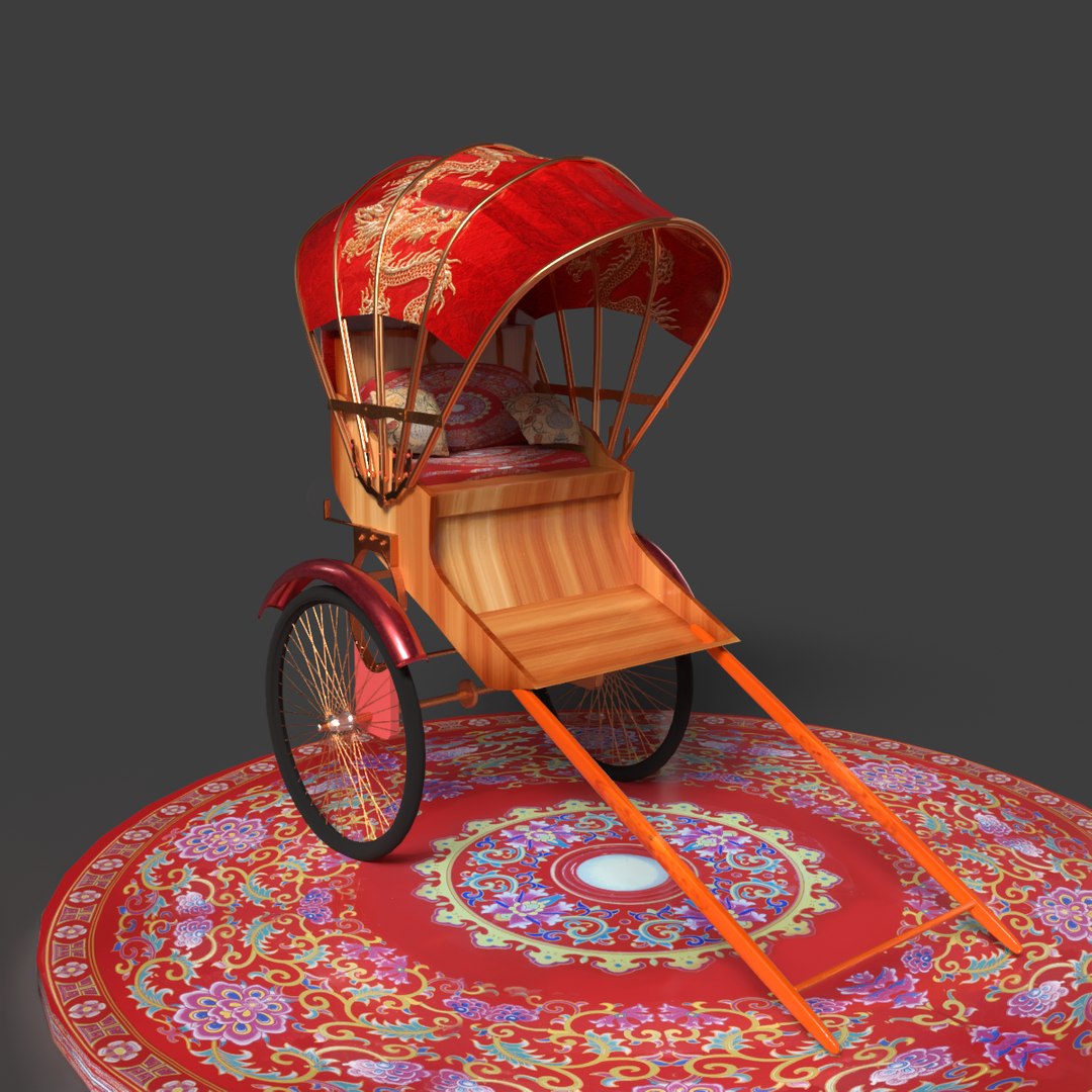 3D Chinese Hand Pulled Rickshaw - TurboSquid 2483995