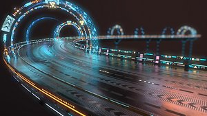 modular sci-fi highway 3D
