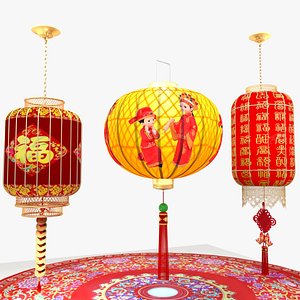 Chinese red lantern model