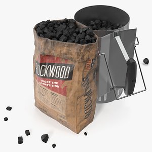Rockwood Chimney Starter with Charcoal Bag 3D model