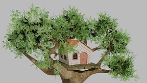 3D Tree House Environment Stylized  Game Ready