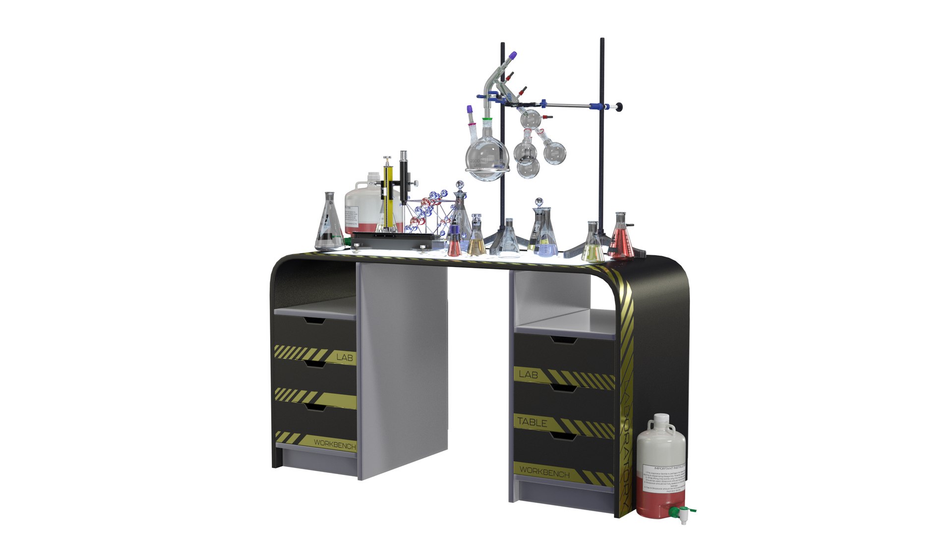 3D Lab Table Dark 2 - TurboSquid 1763101