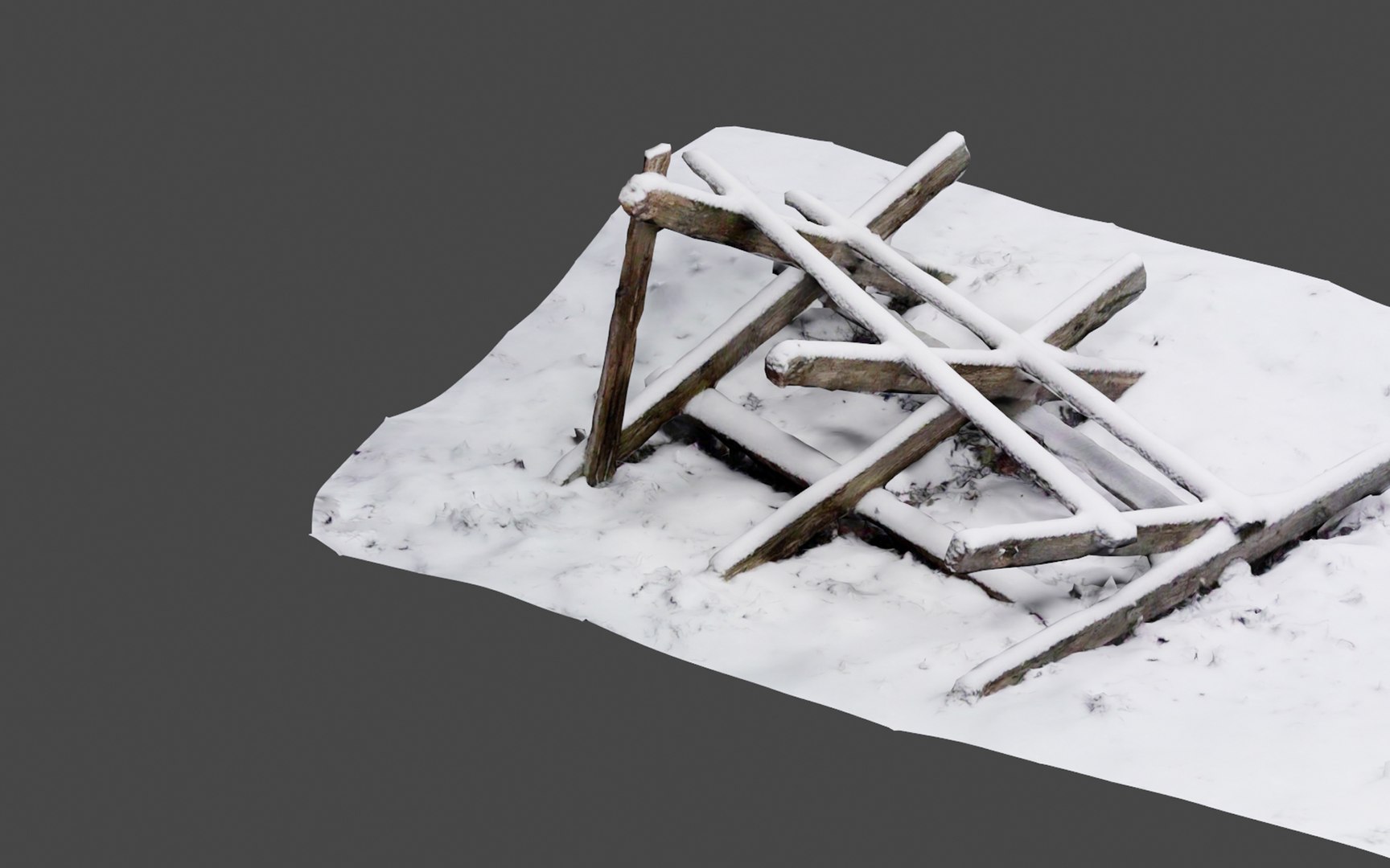 3D WOODEN WINTER SNOW FENCE - TurboSquid 1995035