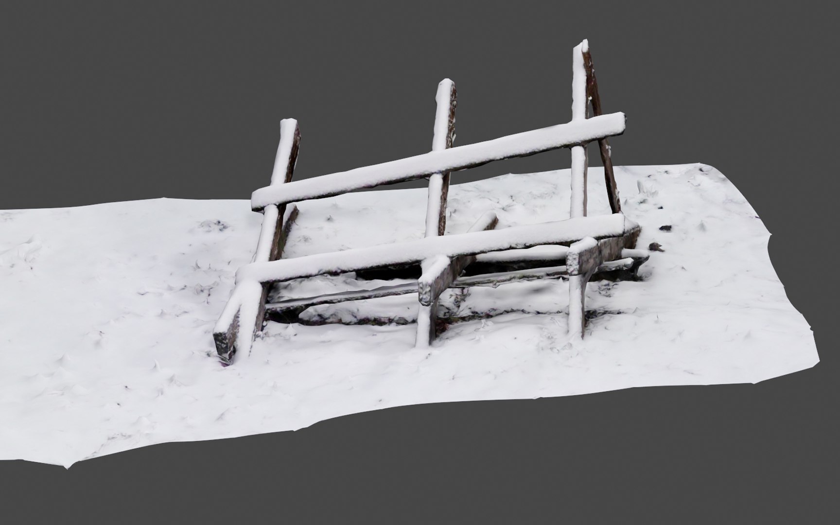 3D WOODEN WINTER SNOW FENCE - TurboSquid 1995035