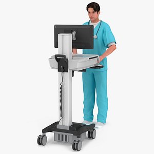Medical Computer Cart with Doctor