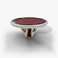 Harley Poker Table - Round Card Table with Marble Rim