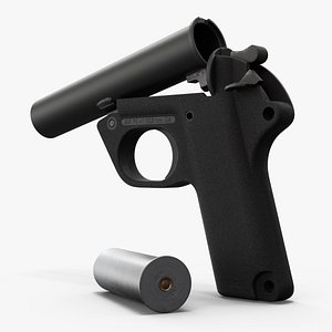 3D Heckler Koch Signal Pistol P2A1 with Cartridge Black model