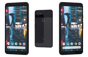 Google Pixel 2 XL Black Low Poly 3D