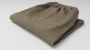Green folded fleece pants household items wardrobe model
