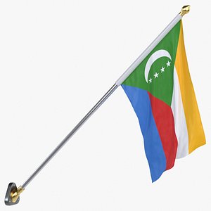 Comoros Cloth Flag Wall Mount Animated Loop