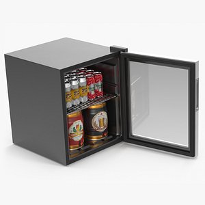 3D Beverage Cooler with Cans and Kegs