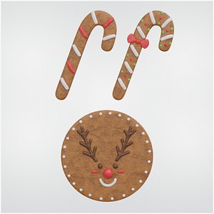 Gingerbread Christmas Cookie 02 3D model