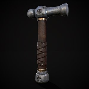 3D Ornate Ball Peen Hammer