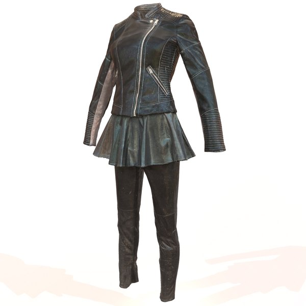 3d shiny leather outfit s model