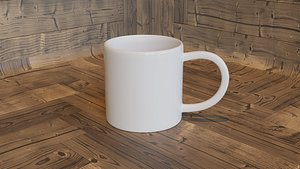 3D mug white model