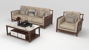 Azunto Sofa Set 3D model
