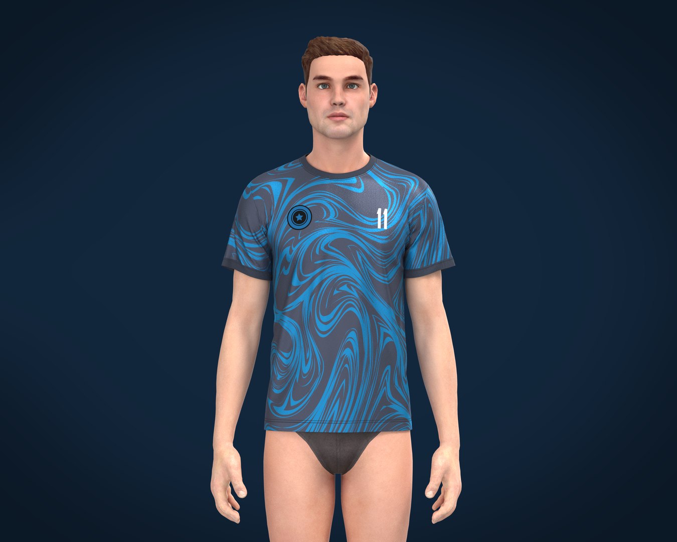 Soccer Football Blue Jersey Player-11 3D model - TurboSquid 2036673