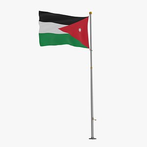 Pole Flag Jordan Hashemite Kingdom