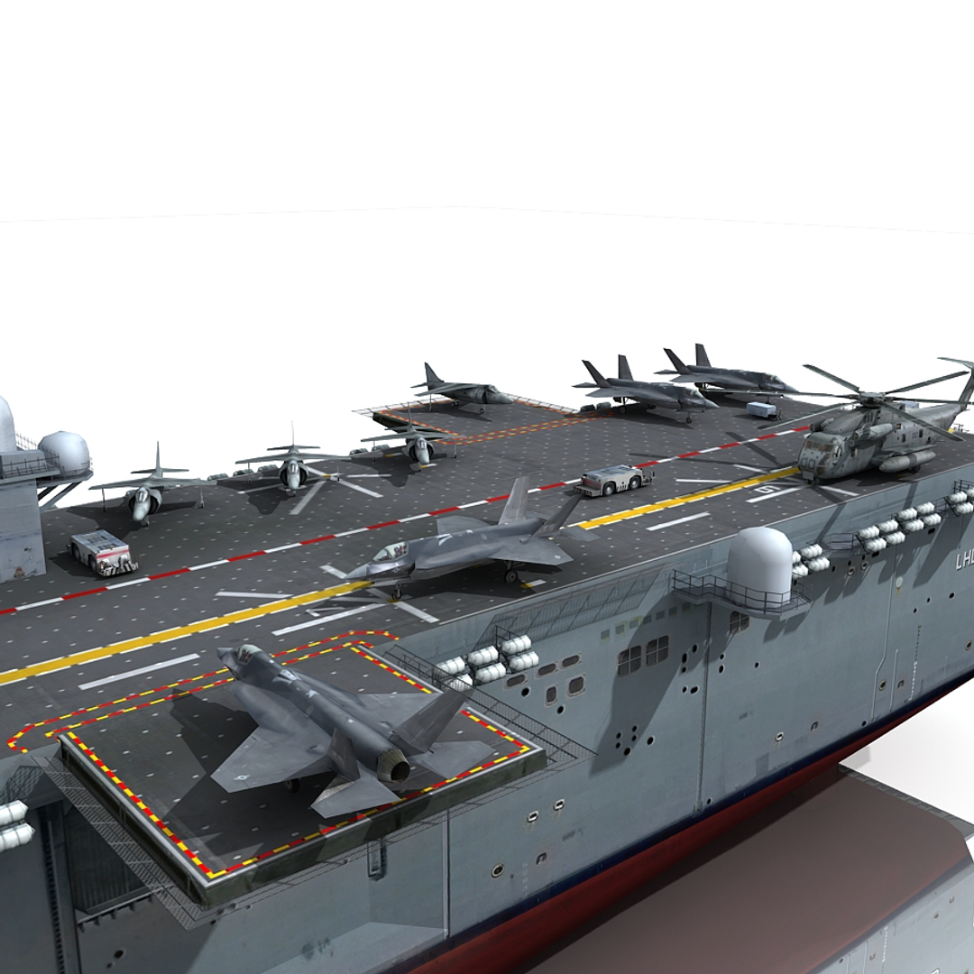 uss makin island f 3d model