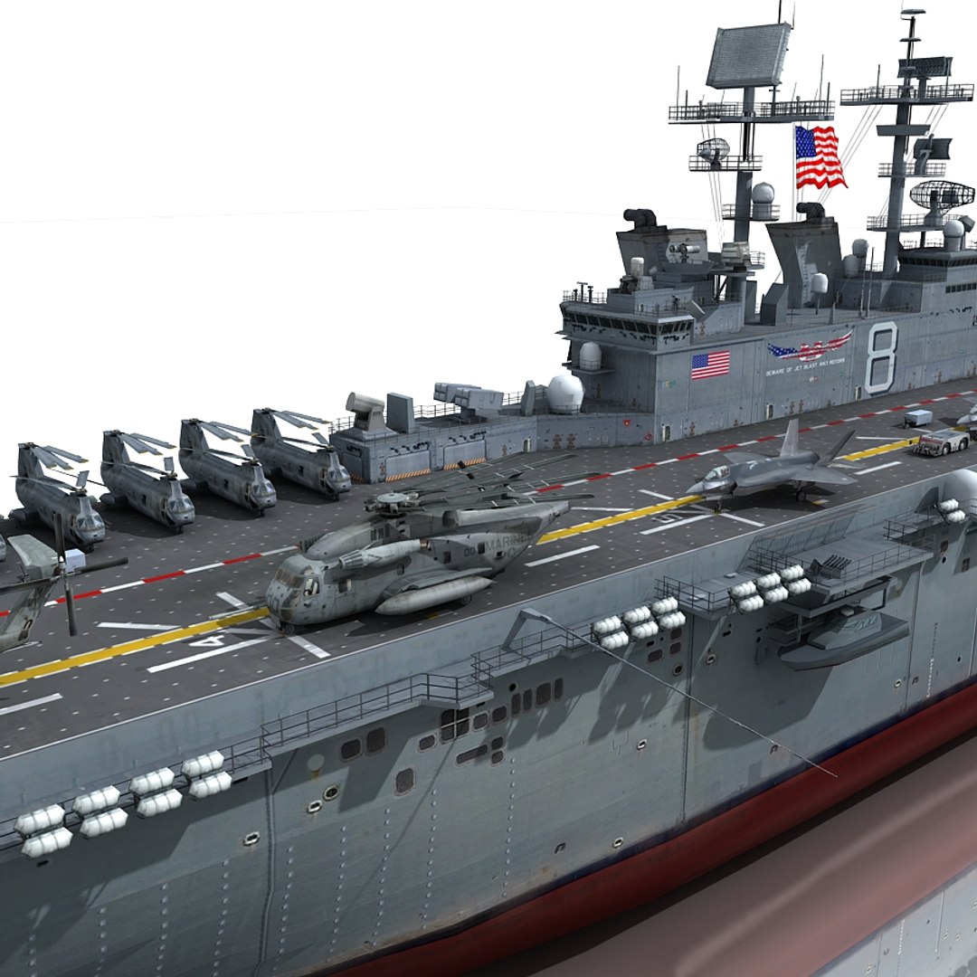 uss makin island f 3d model