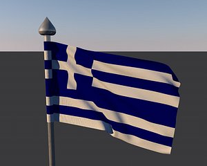 3d obj flag greece
