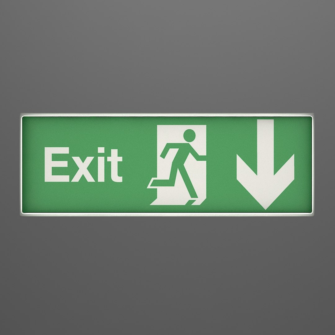 Emergency Exit Sign Wall Light 3D Model - TurboSquid 1552955