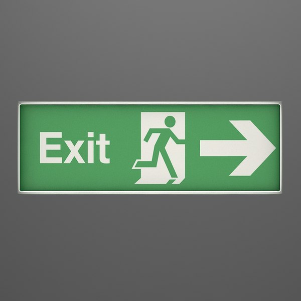 Emergency exit sign wall light 3D model - TurboSquid 1552955