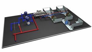 emergency chiller ahu pumps 3D