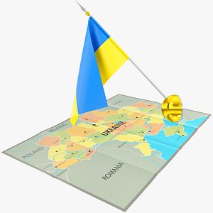 3D Ukrainian Flag and Map Collection V6(1)