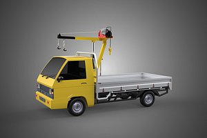 TRUCK PICKUP ELECTRIC WINCH HOIST LIFT BOOM HYDRAULIC CRANE JIB 3D