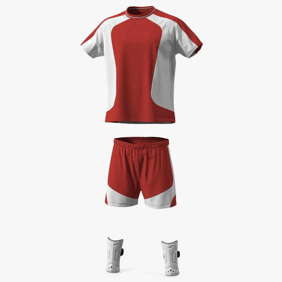 Soccer Uniform and Shin Guards Kit 3D model preview