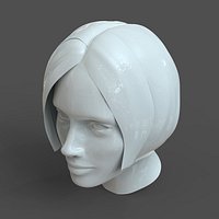 CAD-friendly Casual Female Head Model F1P1D0V1head 3D model