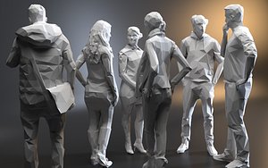 3D polygonal character studio biped model